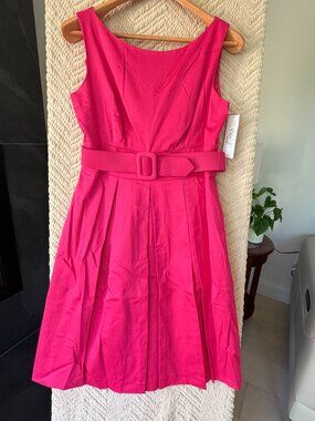 NWT Eliza J Rosehip Pink Fit & Flare Dress with Belt Size 10